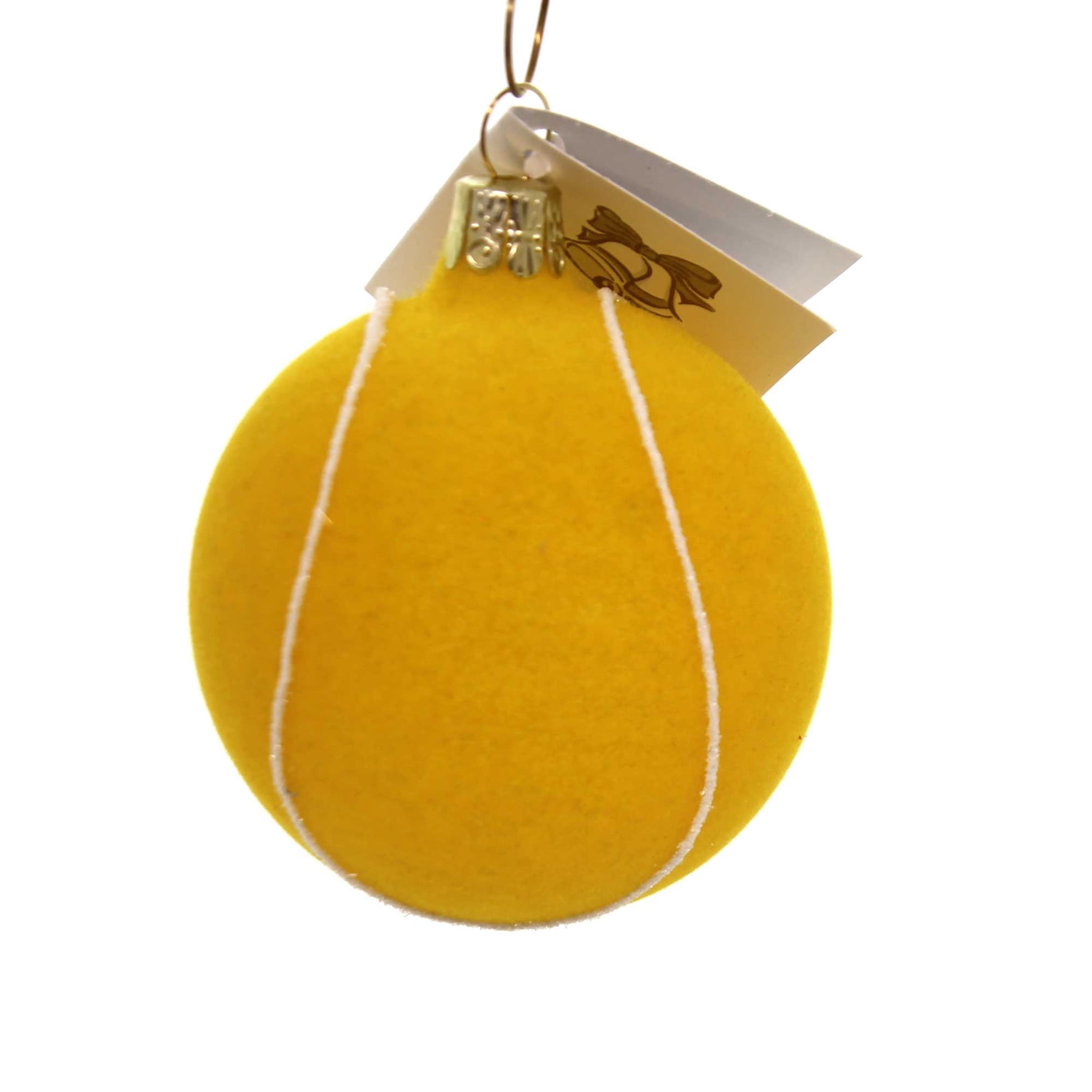 Golden Bell Collection FELT LOOKING TENNIS BALL Ornament Czech Sport