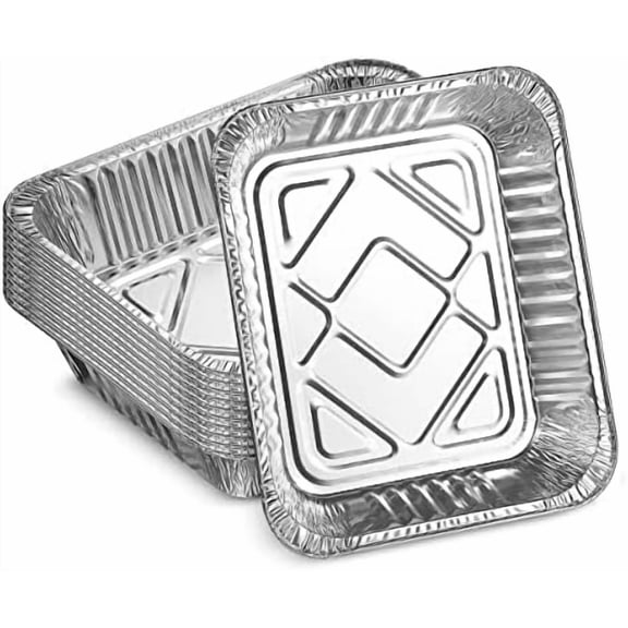 Aluminum Foil Pans Half Size Roasting Chafing Pan | Bulk 10 Pack of 9x13 Tins for Cooking, Baking & Catering | Heavy Duty Disposable Cookware Steam Table Trays for Buffet & Food Prepping