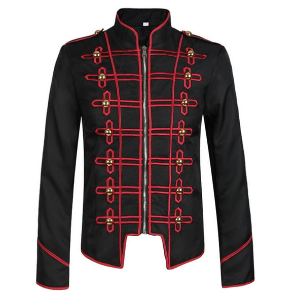 PMUYBHF Male Mens Jacket Xl Men's Steampunks Jacket Vintage Tailcoat Gothic Court Fashion Uniforms Embroidered Victorians Jacket Suit S