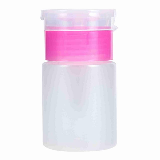 60ml Nail Polish Remover Pump Dispenser, Alcohol Based Liquid Cleaner, Convenient Squeeze Container (Pink)