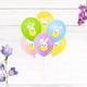 thumbnail image 4 of KAKOWELY 50 globos de Pascua de 12 pulgadas, decoración creativa con estampado de conejo de dibujos animados, globos de látex para fiestas, sin línea, amarillo, azul, rosa, verde y morado., 4 of 4