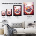 thumbnail image 3 of Floofster Fluffy Cat Lover Pet Gift Portrait Pink Blue Orange Fantasy Artwork Painting Art Print Framed Poster Wall Decor 12x16 inch, 3 of 5