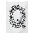 thumbnail image 3 of Ambesonne Initial Q Tablecloth Rectangular Table Cover, Creative Sport Design, 60"x84", White and Black, 3 of 4