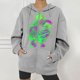 thumbnail image 2 of Chaqueta con capucha Punk suelta con cremallera y estampado de Halloween para mujer, abrigo, sudaderas con capucha, abrigo Pompotops qwe15435, 2 of 8