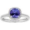 thumbnail image 2 of 14k Solid White Gold Round Natural Tanzanite and Natural Diamond Halo Birthstone Engagement Ring, 2 of 6