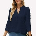 thumbnail image 5 of Njoeus Plus Size Tops for Women, Women Slit V-neck Casual Shirts Loose 3/4 Sleeve Chiffon Blouse Office Work T-Shirt, 5 of 9