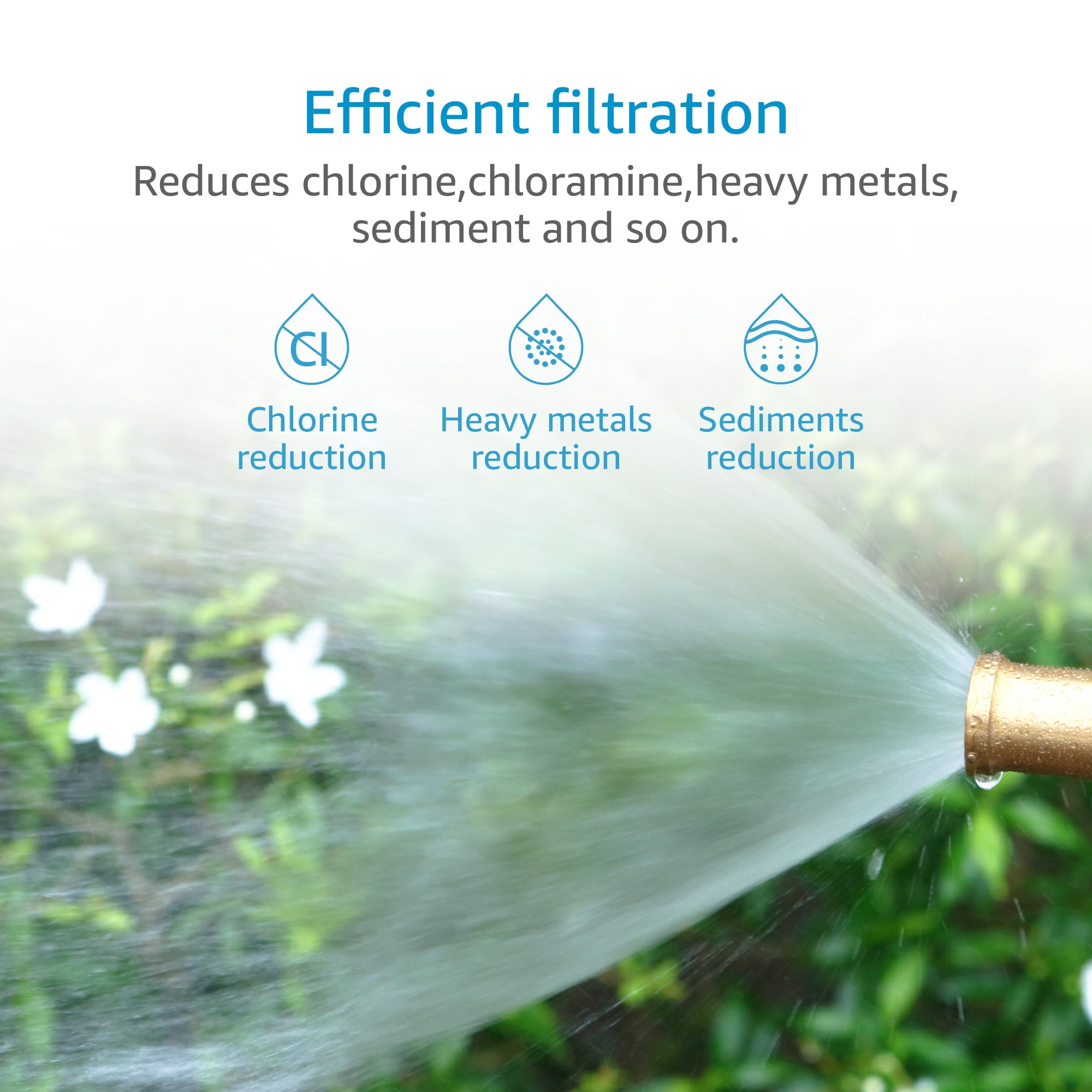 2 Pack AQUA CREST Garden Hose Water Filter, Compatible with Mist Cooling System Improve Plants Health, Greatly Reduces Chlorine, Odor, Calcium