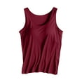 thumbnail image 5 of Baberdicy Women's Padded Tank Tops Built in Bra Sleeveless Yoga Workout Camisoles Casual Undershirts, Wine 4Xl, 5 of 8