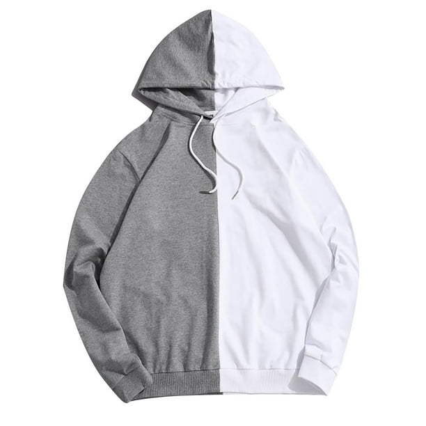 Sudadera informal de manga larga con capucha y empalme para mujer Pompotops gfhjh13274