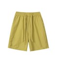 thumbnail image 2 of pstuiky Pantalones cortos para hombre, Pantalones cortos de cintura elástica con cordón y bolsillo con movimiento de color sólido para hombre Pantalones cortos de golf, 2 of 3
