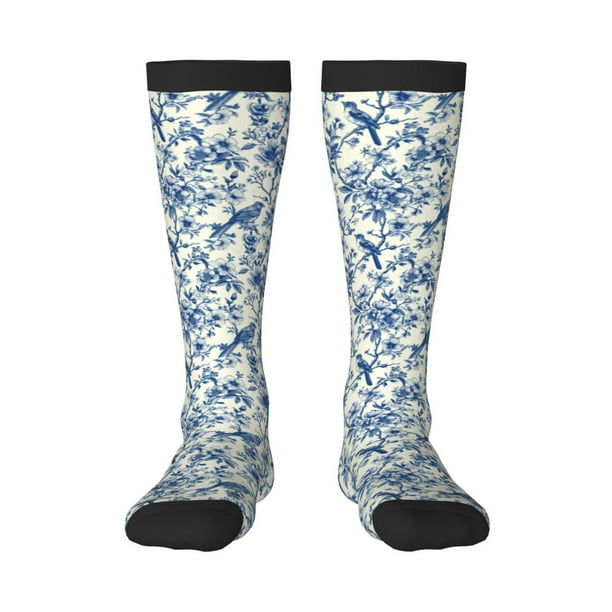 Balery Vintage Floral Birds Calcetines novedosos Calcetines deportivos Calcetines hasta la rodilla Calcetines de algodón Calcetines originales y geniales