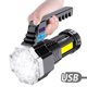thumbnail image 3 of 7LED Linternas COB portátil Foco USB Recargable Potente reflector 4 Engranajes Antorcha Luz IP64 Luz lateral impermeable Batería incorporada para acampar Emergencia al aire libre, 3 of 11