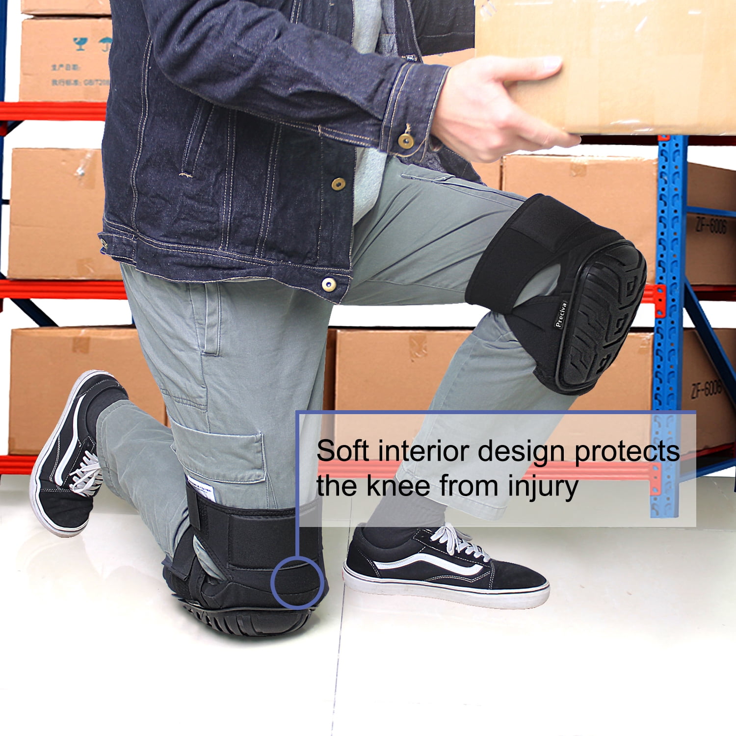 Cheyuez Knee Pads for Work,Professional Heavy Duty Work Knee Pads with Thick Foam Cushion and Extended Velcro Straps for Men Construction, Garden, Flooring