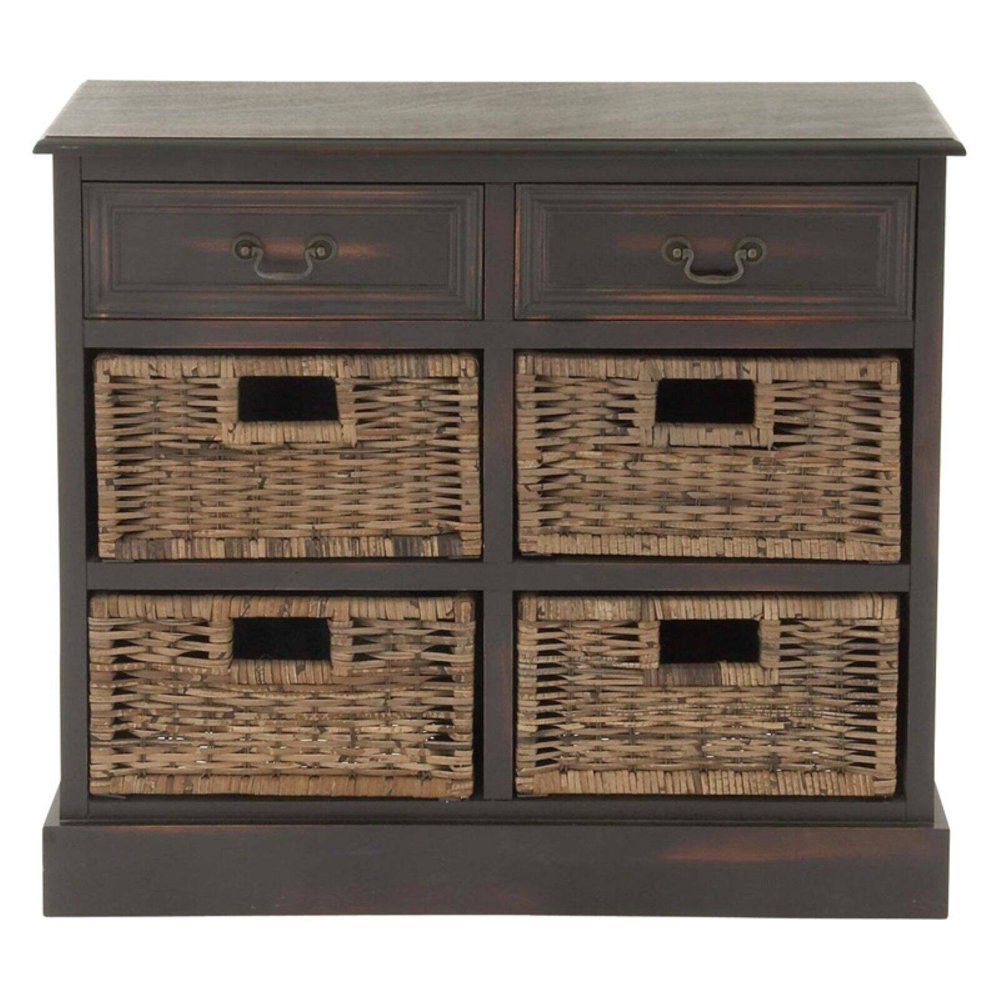 Wooden 4 Basket 28H in. Dresser