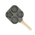 thumbnail image 2 of 4 Hole Frying Pan Non-stick Egg Cooker Pancake Maker with Wood Handle Multi-purpose Split Omelette Pan for Breakfast Gas Stoves and Induction Cookers Black Black, 2 of 8