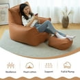 thumbnail image 2 of Modern Giant Bean Bag Chair with Ottoman Bean Bag Couch Sofa with Footstool Lounge Large Bean Bag Chairs for Adults Reading Chair for Bedroom Living Room ( Button Type), 2 of 7