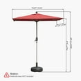 thumbnail image 4 of Large Rectangle Patio Umbrella with Crank and Tilt, 9x8 FT UV-Resistant Outdoor Umbrella, Aluminum Frame with 6 Reinforced Ribs for Deck, Poolside, Garden (Brick Red), 4 of 6