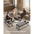 thumbnail image 3 of SONGMICS HOME LUIZ Collection - Ottoman Round Coffee Table Footstool Reversible Top Padded Seat Side Table Dove Gray, 3 of 6