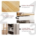 thumbnail image 5 of Tcbosik Kitchen Island w/Charging Station, Rolling Island Cart with Lockable Wheels and Hidden Trash Can Cabinet, Mobile Prep Table w/Open Shelves & Storage Drawers, Towel Bar & Internal Rack, White, 5 of 9