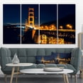 thumbnail image 1 of Golden Gate la Nuit - Impression sur Toile Pont de Mer, 1 of 3