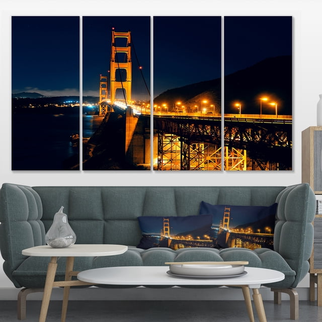 Golden Gate la Nuit - Impression sur Toile Pont de Mer