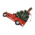 thumbnail image 3 of Figuras de camiones,Centro de mesa con decoración navideña de camión rojo,Camioneta de granja con adorno de árbol de Navidad,Dormitorio de decoración navideña de mesa de metal,Modelo de Hugo Figuras de camiones, 3 of 10