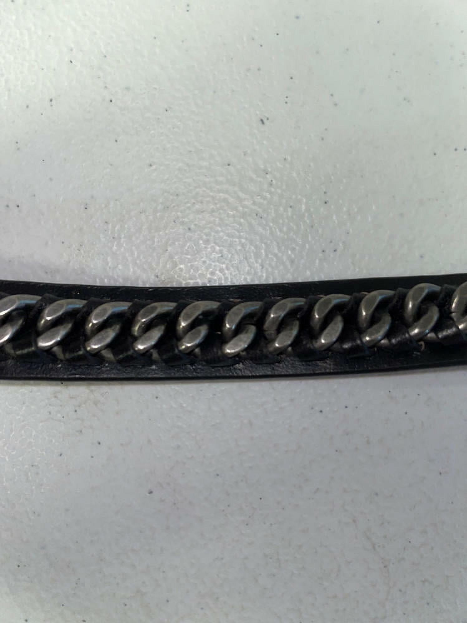 MSRP $78 Rebecca Minkoff Chain Trim Leather Belt in Black  display picture 1