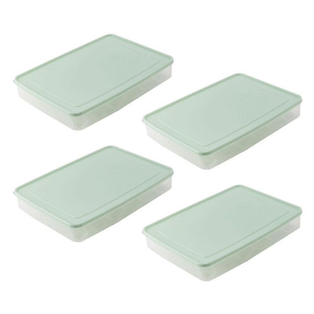 Caja de almacenamiento de huevos de plástico, soporte para 24 huevos de rejilla, apilable, verde