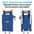thumbnail image 3 of Crutch Comfort Pouch Bag with Foam Hand Grip Pads (Blue), 3 of 5