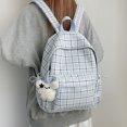 thumbnail image 5 of Plaid School Backpack, Spacious Backpack with Multi-pocket, Lightweight Breathable Bookbag for Middle School College, Black, 5 of 9