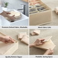 thumbnail image 3 of Tutuviw Underwear Drawer Organizer Foldable Sock Container Soft Fabric Sock Holder Storage Organizer for Underwear Socks Panties Ties Lingerie(Beige-24 Cells), 3 of 8