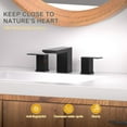 thumbnail image 4 of Matte Black Bathroom Faucet 3 Holes Two Handles Vanity Widespread 8 Inch Bathroom Sink Faucet, Waterfall Bathroom Sink Faucet with cUPC Supply Hoses, Pop Up Drain, Stainless Steel, 4 of 8