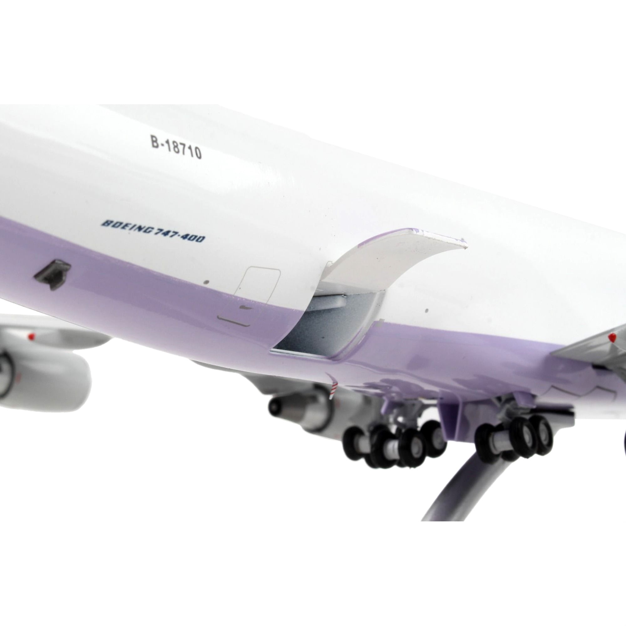 Boeing 747-400F Commercial Aircraft White w/Purple Tail "Gemini 200 - Interactive" 1/200 Diecast Model Airplane by GeminiJets