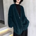 thumbnail image 2 of Women Fashion Solid V Neck Button Casual Loose Sweater Knitted Cardigan Coat, 2 of 2