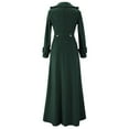thumbnail image 4 of UPPADA Women Trendy Swing Single Breasted Pea Coat Slim Notch Lapel Long Vintage Winter Long Overcoat Trench Coat Dress Windbreaker Jacket Green,XXL, 4 of 4