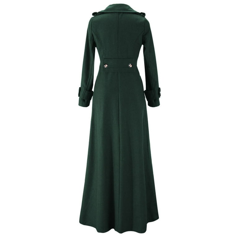 Stylish Belt Lapel Collar Dark Green Maxi Dress Stylish Belt Lapel Collar Dark Green Maxi Dress