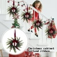 thumbnail image 6 of 8 35CM Small Christmas Wreath, Christmas Wreaths for Kitchen Cabinets, Mini Christmas Wreaths with Velvet Bow Red Berry, Artificial Mini Wreaths for Cabinets, Christmas Wreaths for Window Door, 6 of 8
