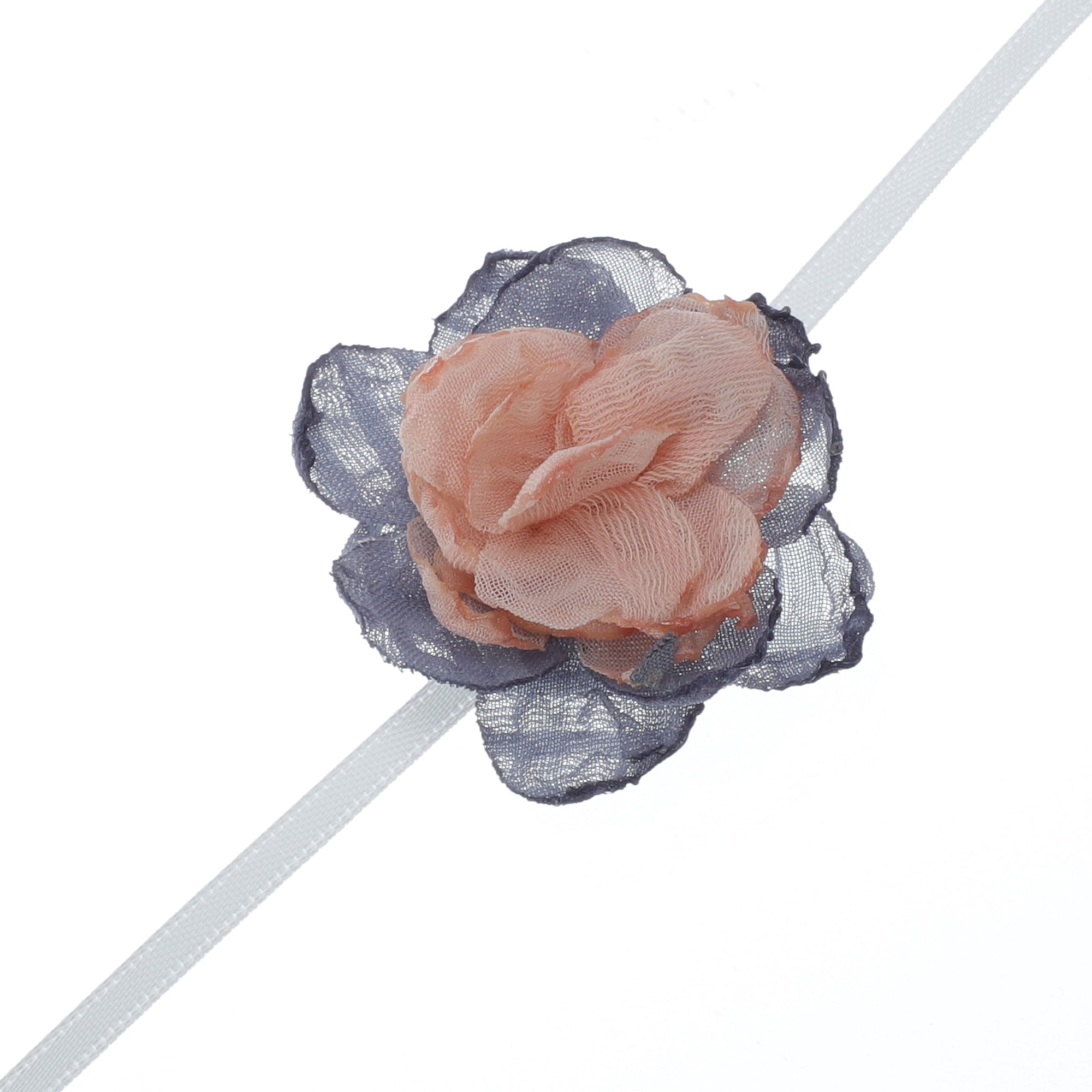 Unique Bargains Stylish Flowers Choker Necklace Pink, Blue