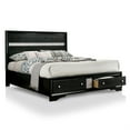 thumbnail image 2 of FOA Laren Contemporary 3-Piece Black Wood Bedroom Set - Queen + 2 Nightstands, 2 of 8