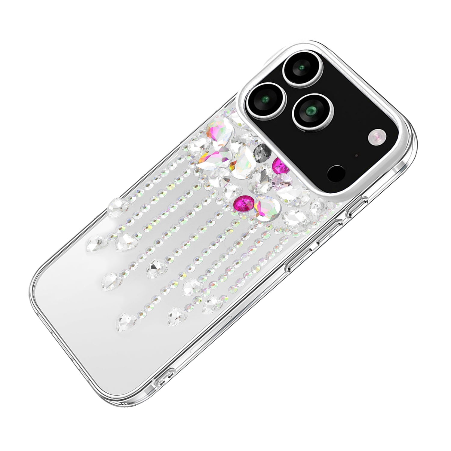 Diamond Pendant Tassel Crystal Case for iPhone 17 Pro Max - Pink