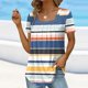 thumbnail image 3 of Gibobby Playera de Verano para Mujer Tops verano para mujer, cuello cuadrado, plisado, frente, manga corta, túnica, camisas S 2XL(Amarillo,CH), 3 of 4