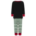 thumbnail image 3 of Burkashear Christmas Family Pajamas Matching Set, Long Sleeve Letters Print T-shirt with Striped Pants Sleepwear Loungewear, 3 of 9