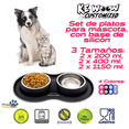 thumbnail image 2 of Platos de Acero inoxidable KE WOOW Doble Plato chico 200 ml con Tapete de silicon, 2 of 9