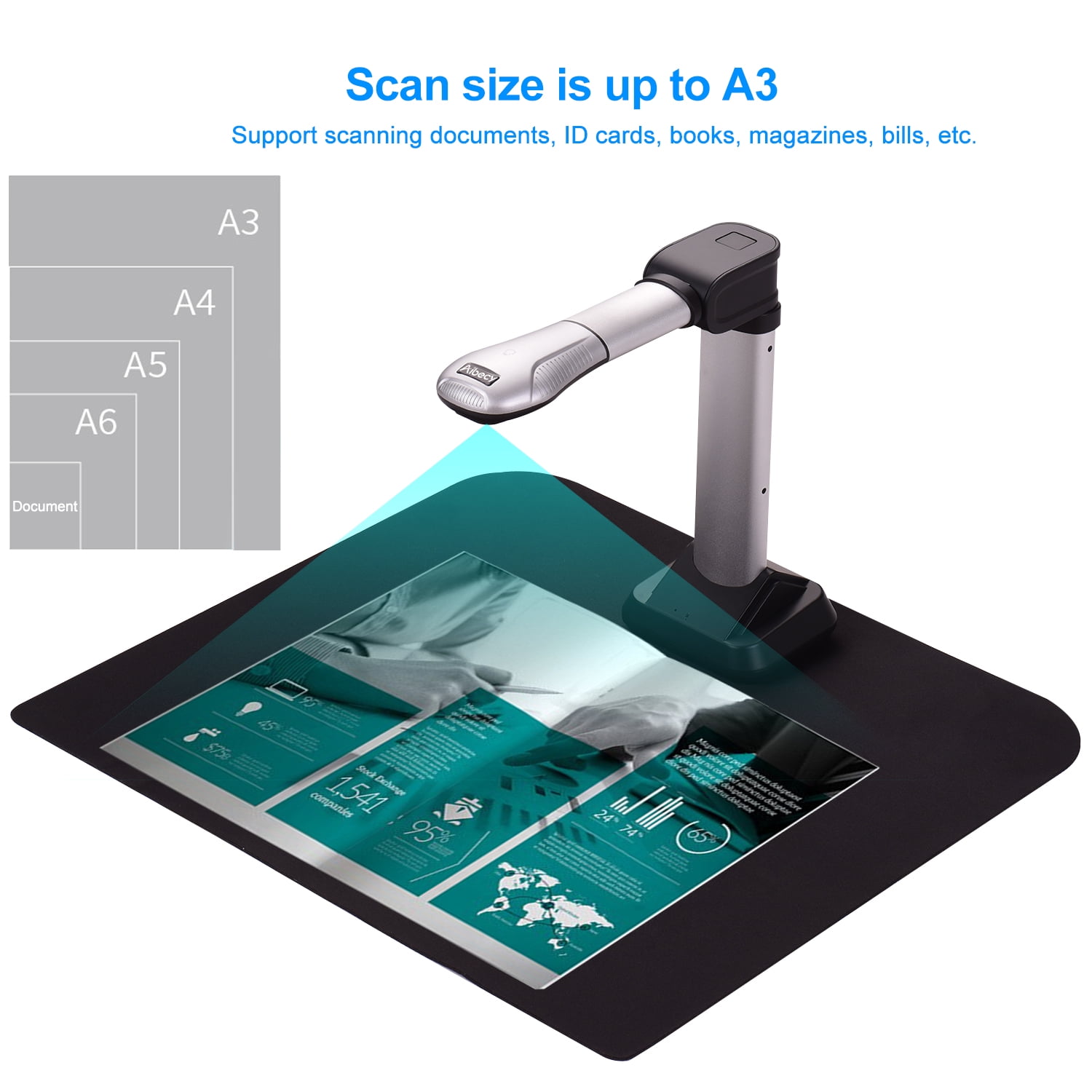 Aibecy BK51 USB Document Camera Scanner Capture Size A3 HD 16 Mega