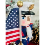 Santa's Workshop Marine Nutcracker with Flag - 14