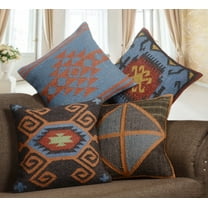 Set of 4 Indian Hand Loomed Cushion Covers, Natural Jute pillows Covers, 18x18 Inch Hand-woven Throw Pillowcases, Home Decor Sofa Pillow covers