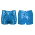 thumbnail image 7 of Yhong Kids Girls Sequin Hip Hop Jazz Dance Shorts Elastic Waist Sparkly Glitter Short Pants Birthday Lake Blue 120-140/12, 7 of 7