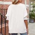 thumbnail image 3 of Liquidation d'Économies! BEFOKA T-Shirt Grande Taille pour Femmes, Blouse Décontractée d'Été pour Femmes, Vêtement à Manches Courtes Mode Confortable Respirant Col Rond, 3 of 4