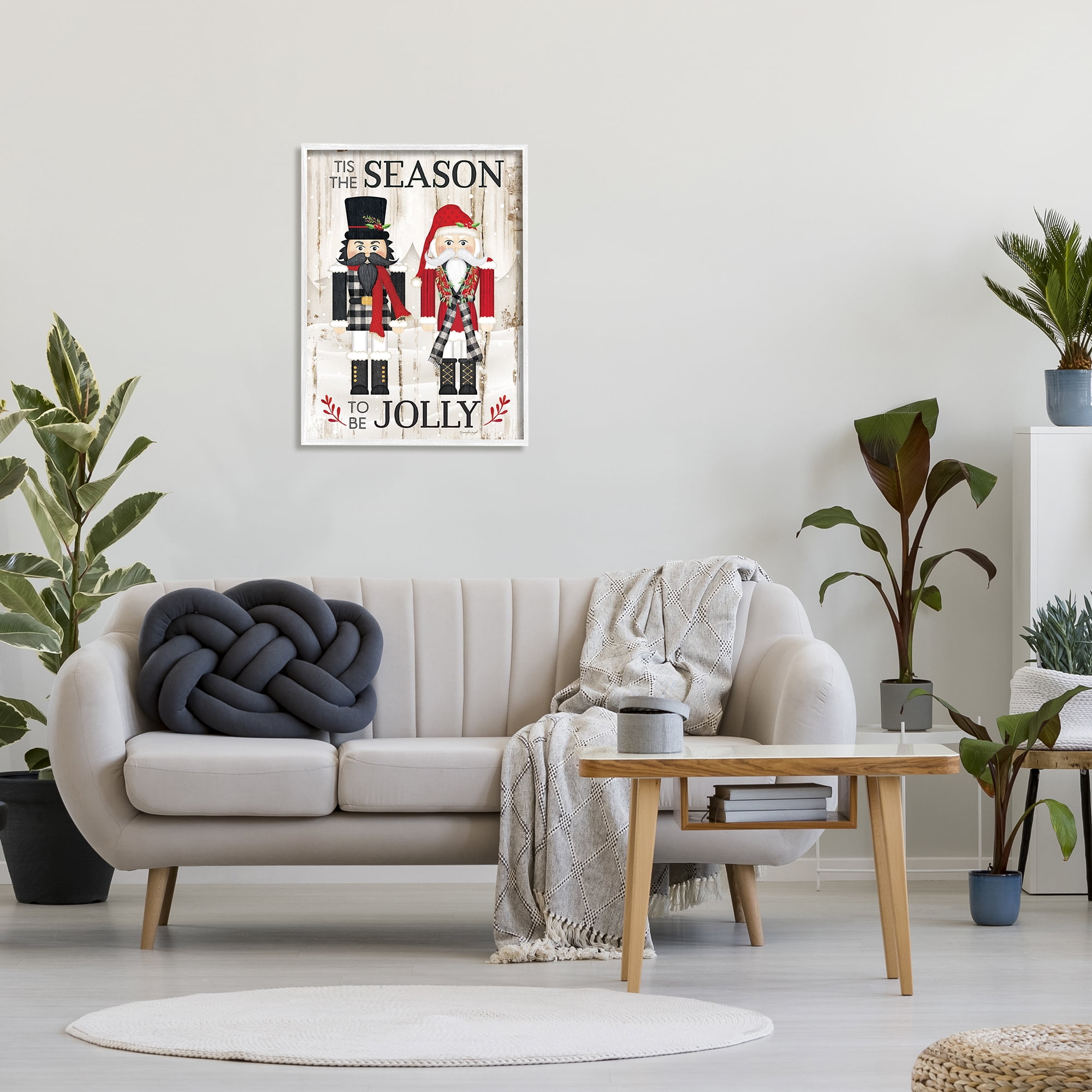 Stupell Industries Tis the Season Be Jolly Phrase Rustic Nutcrackers, 24 x 30, Design by Jennifer Pugh