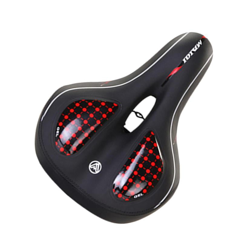 No Nose Mountain Bike Saddle Soft Bicycle Cushion Pad Wide Comfortable Bike Seat Cycling Ergonomic High Resilience Breathable for Men 1pc Black 